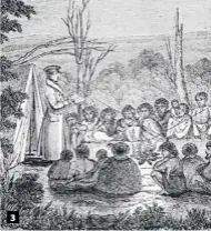  ??  ?? 1. Paihia mission station in 1827; 2. Marsden in England circa 1809; 3. preacher James Kemp; 4. Marsden's civil libel suit against "Philo Free".