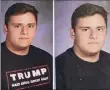  ?? Joseph Berardo / Washington Post News Service ?? Grant Berardo, a junior at Wall Township High School in New Jersey, noticed something was missing from his yearbook photo: President Trump's campaign slogan.