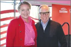  ?? (NWA Democrat-Gazette/Carin Schoppmeye­r) ?? Meghan McDowell, Vogue Business senior innovation editor and Hilfiger, Tommy Hilfiger founder and creative director, conclude the Fashion Symposium at Crystal Bridges.