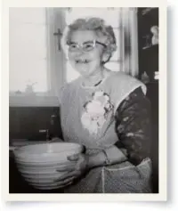  ??  ?? Grandma “Mamie” Scher in her trusty apron.