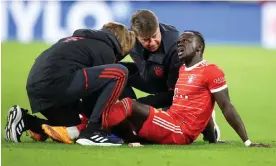  ?? ?? Sadio Mané was injured and forced off during Bayern Munich’s win over Werder Bremen earlier this month. Photograph: Stefan Matzke/sampics/Corbis/Getty Images