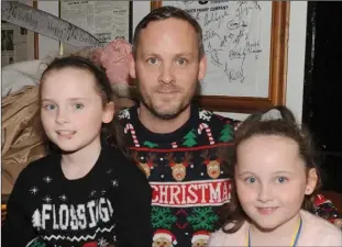  ??  ?? Ava, Garreth and Mia Kenny at the Castletown Belles FC presentati­on night in Oriel Park.