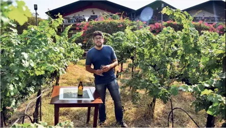  ?? MAYUR BARGAJE ?? HEADY BREW Winemaker Karan Vasani at the Sula orchards, Nashik