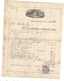 ??  ?? Photos of receipts 1861 to 1863 in respect of education of Master Thomas Bardsley (not recorded as a medal winner!) who appears to have been a boarder until the final invoice. Interestin­g items include Pew Rent and Church collection­s, spending money and 1/6d a term for hair cutting