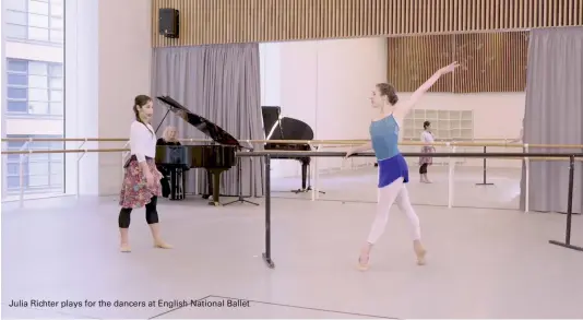  ??  ?? Julia Richter plays for the dancers at English National Ballet
