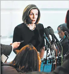  ?? MARK WILSON/GETTY ?? House Speaker Nancy Pelosi addresses the media Wednesday, a day after opening an impeachmen­t inquiry.