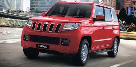  ??  ?? Mahindra says the design was inspired by a tank. There’s more than a hint of Jeep in that grille too.