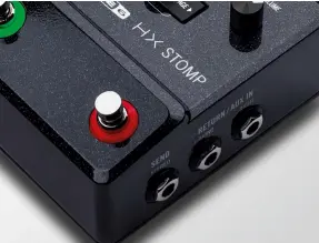  ??  ?? Stompboxes can be used in conjunctio­n with the HX Stomp thanks to its built-in effects loop (above); multi-function dials (left) help to make moving round the menu system simple