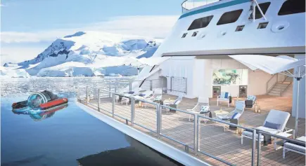  ?? CRYSTAL CRUISES ?? The luxurious, all-suite, Polar-class Crystal Endeavor will explore the world with features that include two helicopter­s and a submersibl­e.