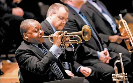  ?? CHRIS SWEDA/CHICAGO TRIBUNE ?? Wynton Marsalis with the Jazz at Lincoln Center Orchestra: An important new recording of Wayne Shorter’s music.