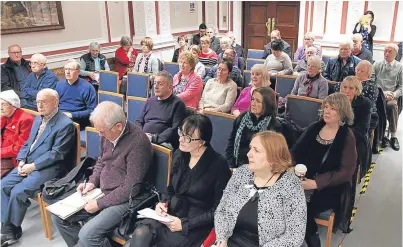  ??  ?? Members of Dundee Pensioners’ Forum were addressed by Cabinet secretary Shona Robison.