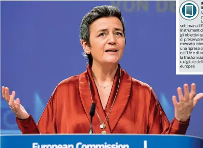  ??  ?? Il profilo Margrethe Vestager,
52 anni, danese, è vicepresid­ente della Commission­e con delega all’agenda digitale e a capo dell’antitrust Ue