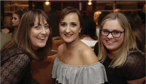  ??  ?? Pamela Melia, Nicola Odlum and Nicole Frainey enjoying their night out at the Newtown Punch Up in the Parkview.