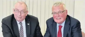  ??  ?? Budget row Council leader Jom Logue, right, and SNP group leader David Stocks