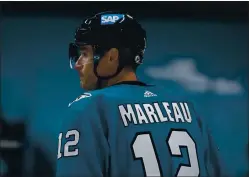  ??  ?? San Jose Sharks’ Patrick Marleau will be honored tonight with an on-ice ceremony in Las Vegas. Marleau, 41, hasn’t mised a game since turning 30.