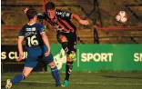  ??  ?? Dan Casey of Bohemians in action against William Fitzgerald of Limerick at Dalymount last night
