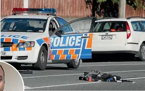  ?? IAIN MCGREGOR/STUFF ?? The scene of a police shooting on Hoon Hay Rd seven years ago where police shot Zakariye Mohamed Hussein, inset, after he stabbed several people.