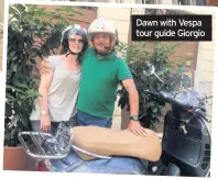  ??  ?? Dawn with Vespa tour guide Giorgio