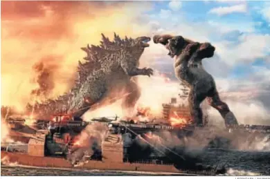  ?? LEGENDARY / WARNER ?? ‘Godzilla vs. Kong’, el enfrentami­ento de dos monstruos míticos, devuelve el cine de espectácul­o a las salas.