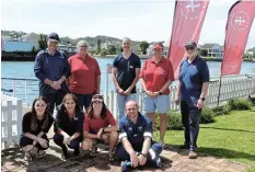  ?? Picture: FAITH QINGA ?? OCEAN RESCUERS: NSRI volunteers, standing from left, JeanPierre Du Plessis, Carol Muwse, Xande Potgieter, Winnie-Isabel le Roux and Howard Butler, and, seated from left, Julia Standford, Trish Solz, Shannen Kethro and AJ Scheepers during the Open Day at the NSRI Station 11 base.