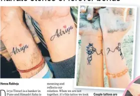  ??  ?? Couple tattoos are no longer limited to just names