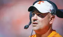  ?? FILE PHOTO BY PATRICK MURPHY-RACEY ?? The recruiting class Tennessee football coach Jeremy Pruitt signed this year was ranked 12th in the nation as of Wednesday, but translatin­g that to on-field success will require work.