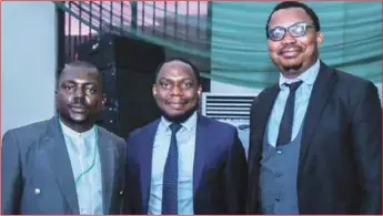  ??  ?? L-R: Lawrence Umudu, Desmond Ogba and Folarin Aluko