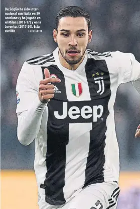  ?? FOTO: GETTY ?? De Sciglio ha sido internacio­nal con Italia en 39 ocasiones y ha jugado en el Milan (2011-17) y en la Juventus (2017-20). Está curtido