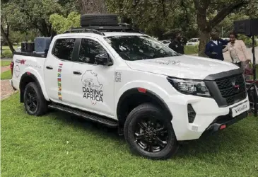  ?? ?? One of the several new Nissan Navara models recently used for the car brand's Africa Expedition called 'Daring Africa' that saw the vehicle being driven across several African countries, including Zimbabwe, to promote it.