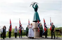  ?? FOTO: KJETIL KARLSEN ?? Blir preget: Heidi Konnestad, som ledet seansen på Kirkeheia, sa blant annet at krigen i Ukraina også gjør noe med den norske 17. mai-feiringen.