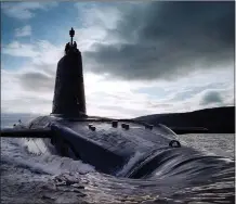  ??  ?? A Royal Navy submarine during manoeuvres