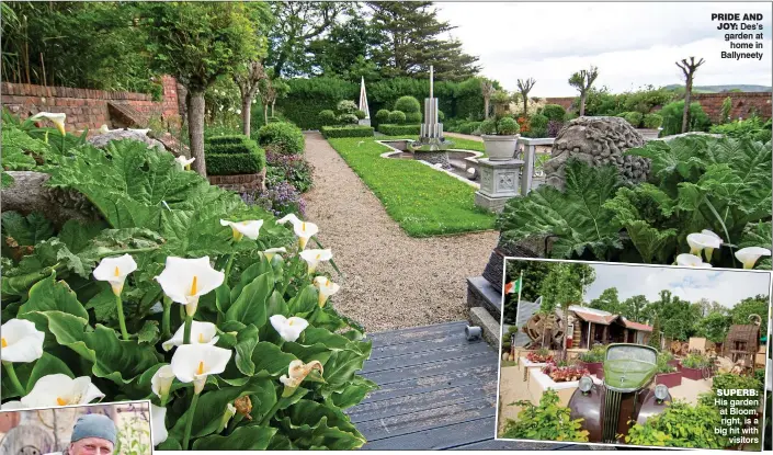  ??  ?? PRIDE AND JOY: Des’s garden at home in Ballyneety suPERb: His garden at Bloom, right, is a big hit with visitors