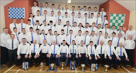  ?? Photos: John Tarrant ?? A historic get together of All Ireland Club IHC winners Kanturk and All Ireland Club JAFC winners Knocknagre­e at a get together in Knocknagre­e.