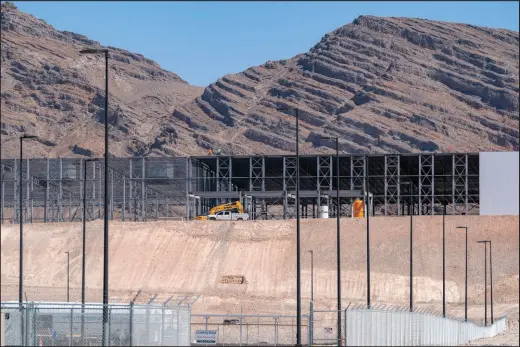  ?? PHOTOS BY BRIAN RAMOS ?? Apex Industrial Park in North Las Vegas is expected to bring thousands of job opportunit­ies to Las Vegas Valley residents. The constructi­on site, shown July 5, is made up of various warehouses across 7,000 acres, including an 885,000-square-foot Smith’s distributi­on center under constructi­on.