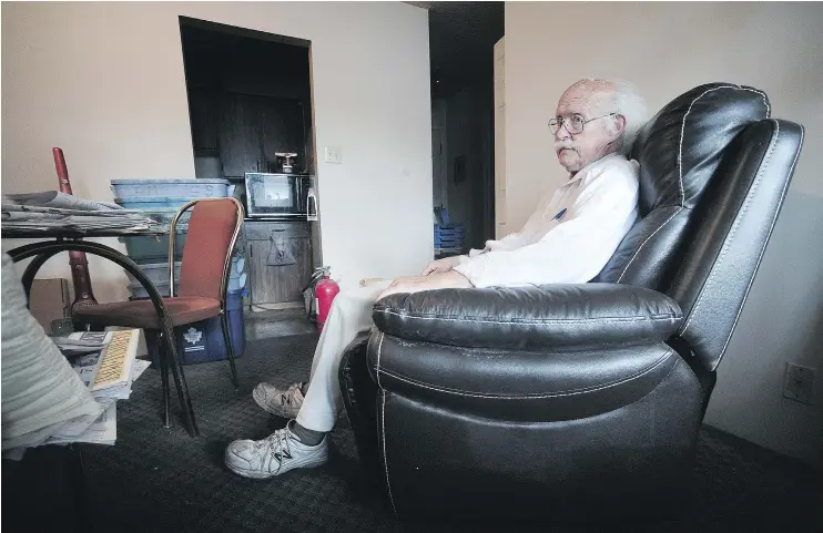  ?? NICK PROCAYLO/PNG ?? Ben Trimble, 84, is being evicted from his Vancouver apartment for not telling his landlord he had bedbugs in a building that has had the pests for many years.