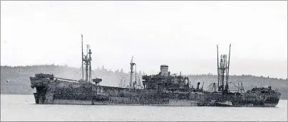  ?? PHOTOS SUBMITTED BY RANNIE GILLIS ?? The burned out Liberty Ship SS J. Pickney Henderson on the western shore of Point Edward.