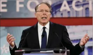  ??  ?? NRA Executive Vice President and CEO Wayne LaPierre speaking out against gun control last week. It is clear that gun culture in the USA will not change in the forseeable future.