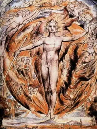  ??  ?? William Blake, El sol en el pórtico de Oriente, ca. 1815. National Gallery, Londres.