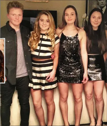  ??  ?? Internet post: Ramsay’s children, from left, Jack, 16, Matilda, 14, Holly, 16, and Megan, 17, at his restaurant