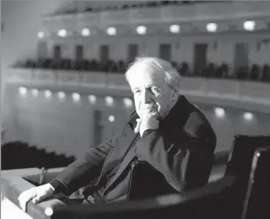 ?? Jennifer S. Altman
For The Times ?? Boulez, shown at New York’s Carnegie Hall in 2010, earned both praise and scorn for his boldcompos­itions. But he was widely admired as a tireless, exacting conductor.