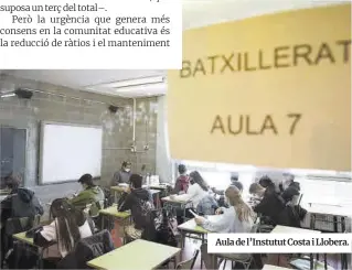  ??  ?? Aula de l’Instutut Costa i Llobera.