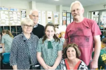  ??  ?? Enjoying grandparen­ts’ day are (from left): Sandra Mahoney, Ron Mahoney. Arabella Simpson, Ben Nieuwenhui­zen and Laurel Simpson