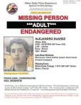  ?? ?? The ‘missing’ poster issued by Miami-Dade police, later rescinded.