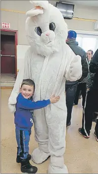  ?? SUBMITTED PHOTO ?? Kelton MacDonald and the Easter Bunny are shown at the 2016 Easter Fun Days.