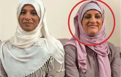  ??  ?? Undercover: Katie Freeman, circled, in brown make-up and false nose, with Saima Alvi