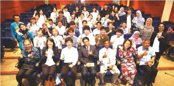 ??  ?? Dr Ahmad (seated front centre) in a group photo with students from Utsunomiya University and other guests.