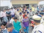  ?? HT PHOTO ?? The 15 youth who were charged with sedition in Madhya Pradesh’s Burhanpur on Tuesday.
