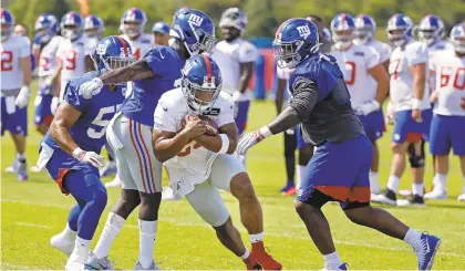  ?? FRANK FRANKLIN II/AP ?? As a rookie in 2018, Giants running back Saquon Barkley was targeted by opposing defenses more than 380 times.