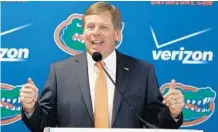  ?? STEPHEN M. DOWELL/STAFF FILE PHOTO ?? New Gators coach Jim McElwain will hold a spring game Saturday after all despite a lack of depth on the offensive line.