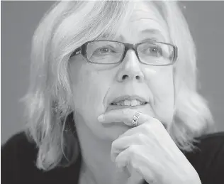  ?? ADRIAN WYLD/ THE CANADIAN PRESS FILES ?? Green Party leader Elizabeth May says she does not support the views of ReThink911 Canada, but had an obligation to present their petition to Parliament calling for a review of the 9/ 11 attacks.